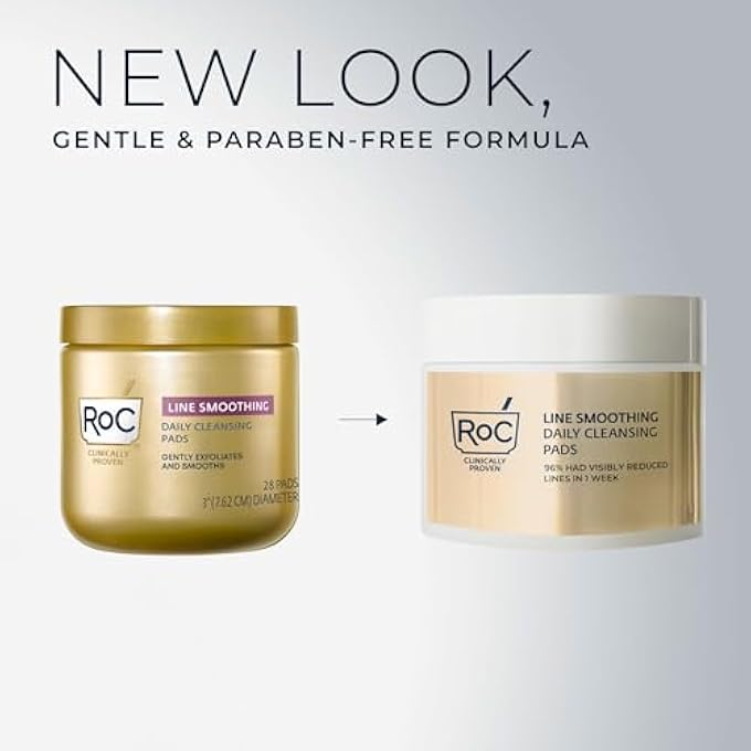 RoC RESURFACING DISKS, HYPOALLERGENIC EXFOLIATING MAKEUP REMOVER PADS FOR WRINKLES AND SKIN TONE, OIL-FREE DAILY CLEANSER, STOCKING STUFFERS FOR MEN & WOMEN, 28 COUNT (PACKAGING MAY VARY) - Image 2